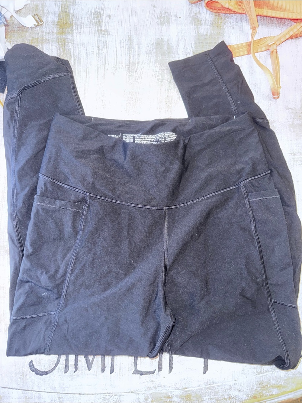 Victoria's Secret Black High-Rise Leggings with Side Pockets
